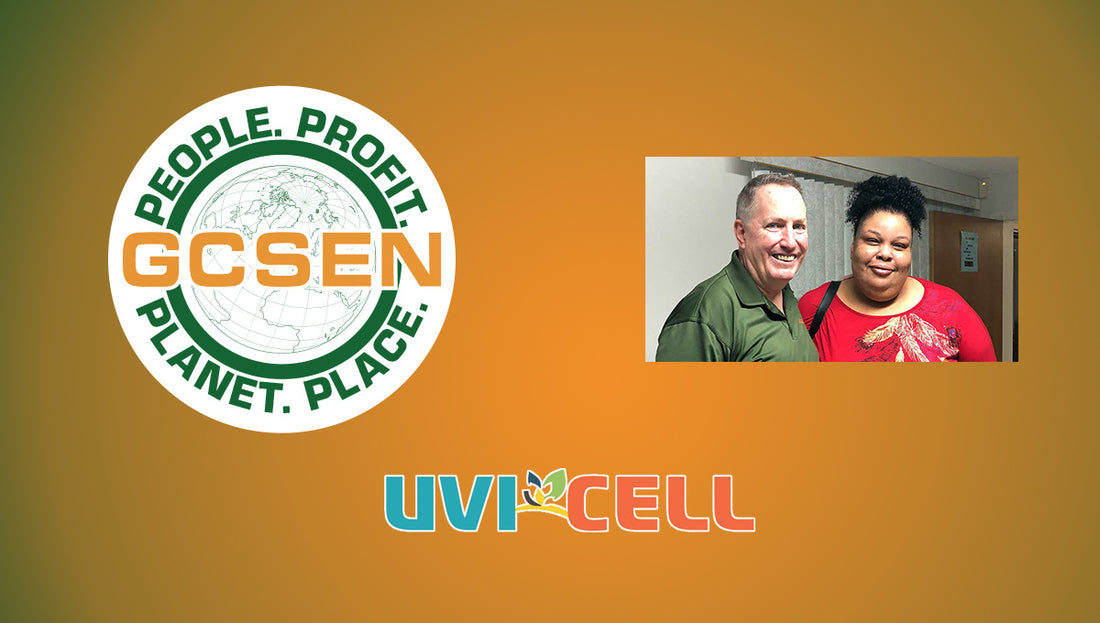 gcsen and uvi cell logos with trisha james and Mike caslin