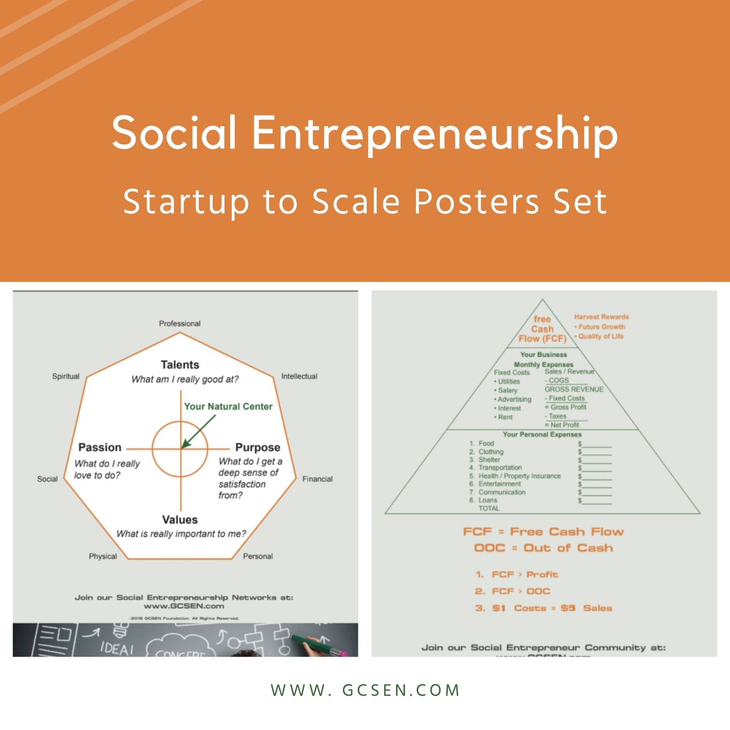 4P Social Entrepreneurship Class/Dorm Poster Set (Downloadable PDF)